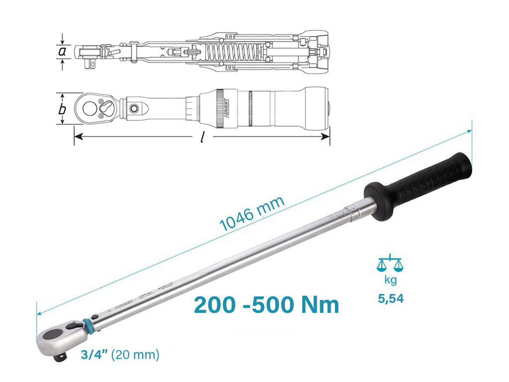 Hazet 6144-1CT endüstriyel tork anahtarı