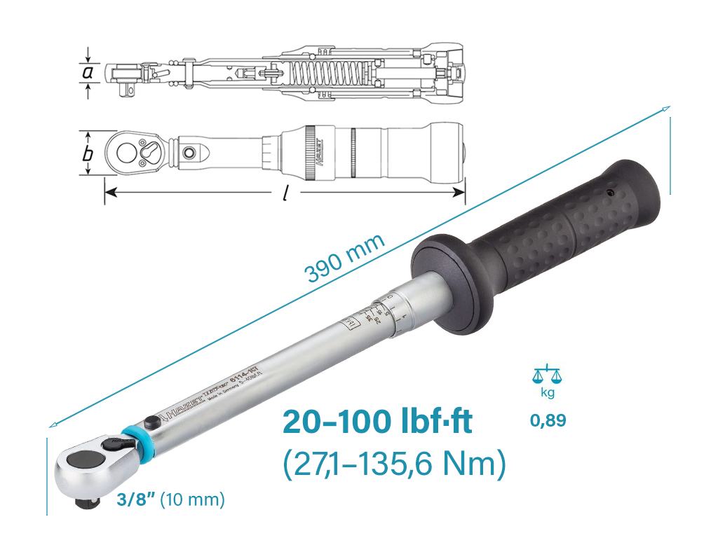 Hazet 6115-1CT endüstriyel tork anahtarı