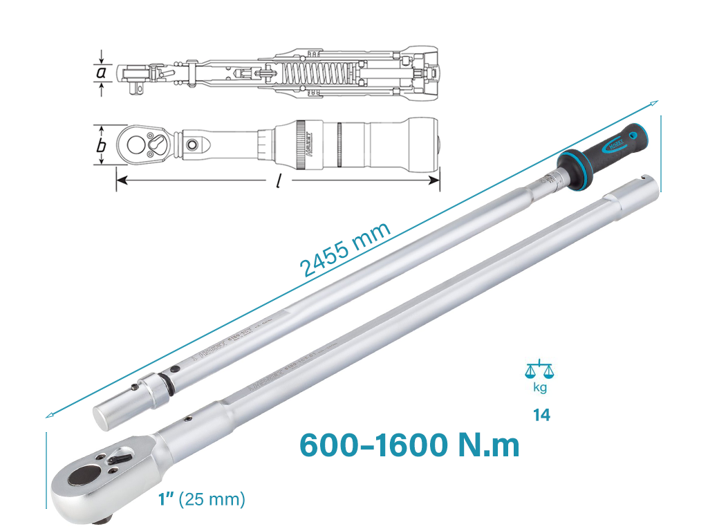 Hazet 6160-1CT endüstriyel tork anahtarı